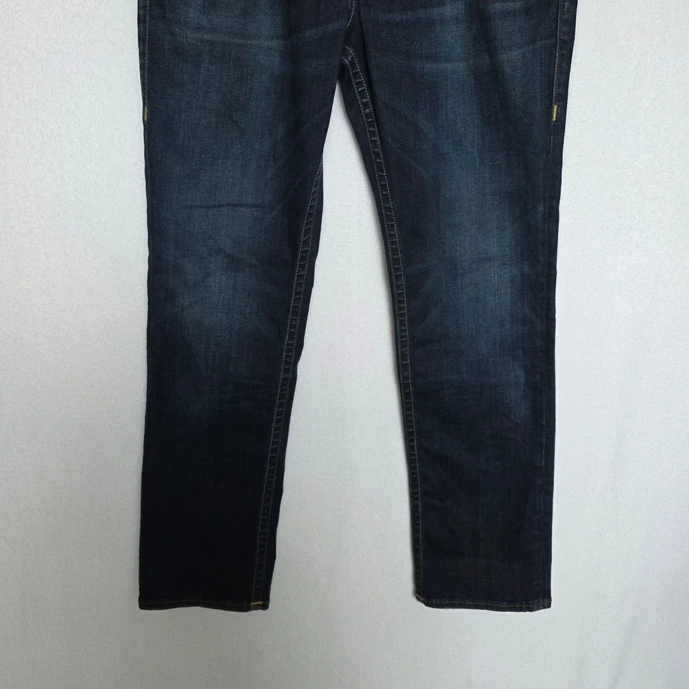 True Religion Ricky Flap SE Jeans Mens 34 Dark Indigo Excellent Relaxed Straight
